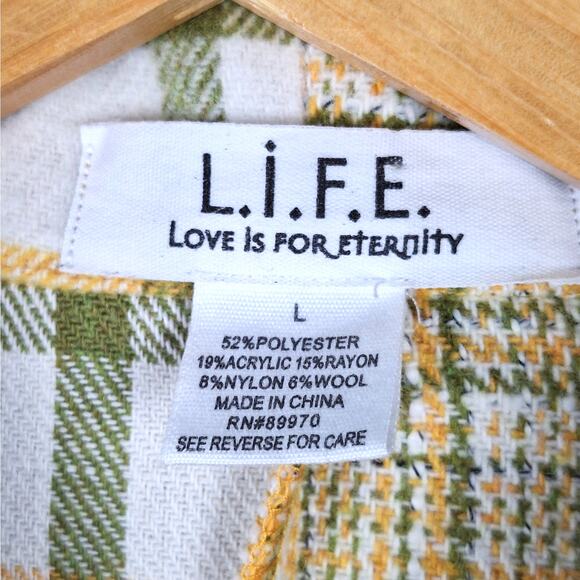 Womens Shacket Large Shirt Jacket Plaid Flannel Country Western Oversized‎ Chore - Picture 2 of 6